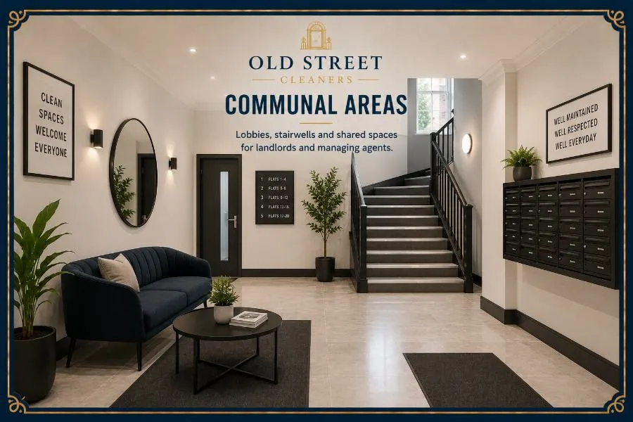 A clean apartment lobby and stairwell